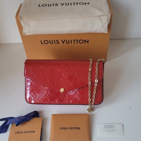 Louis Vuitton Red Felicie Pochette Bag - Picture 8 of 15